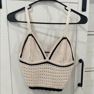 Sage Cream and Black Knit Top